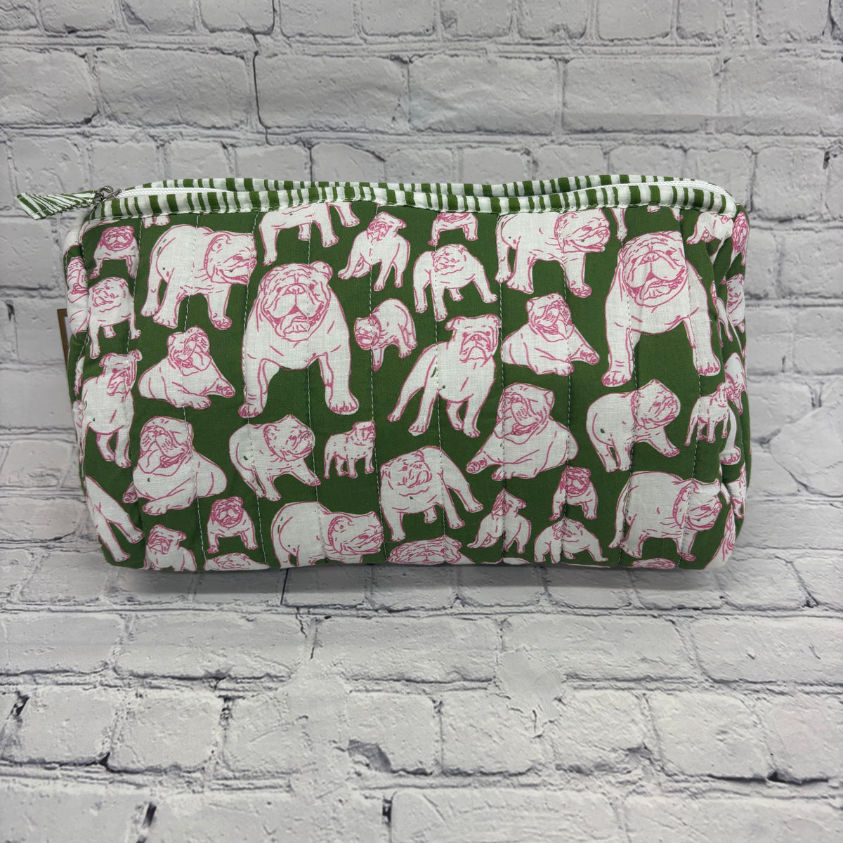 Royal Standard Cosmetic Quilted Bag Chelsea Pink Bulldog