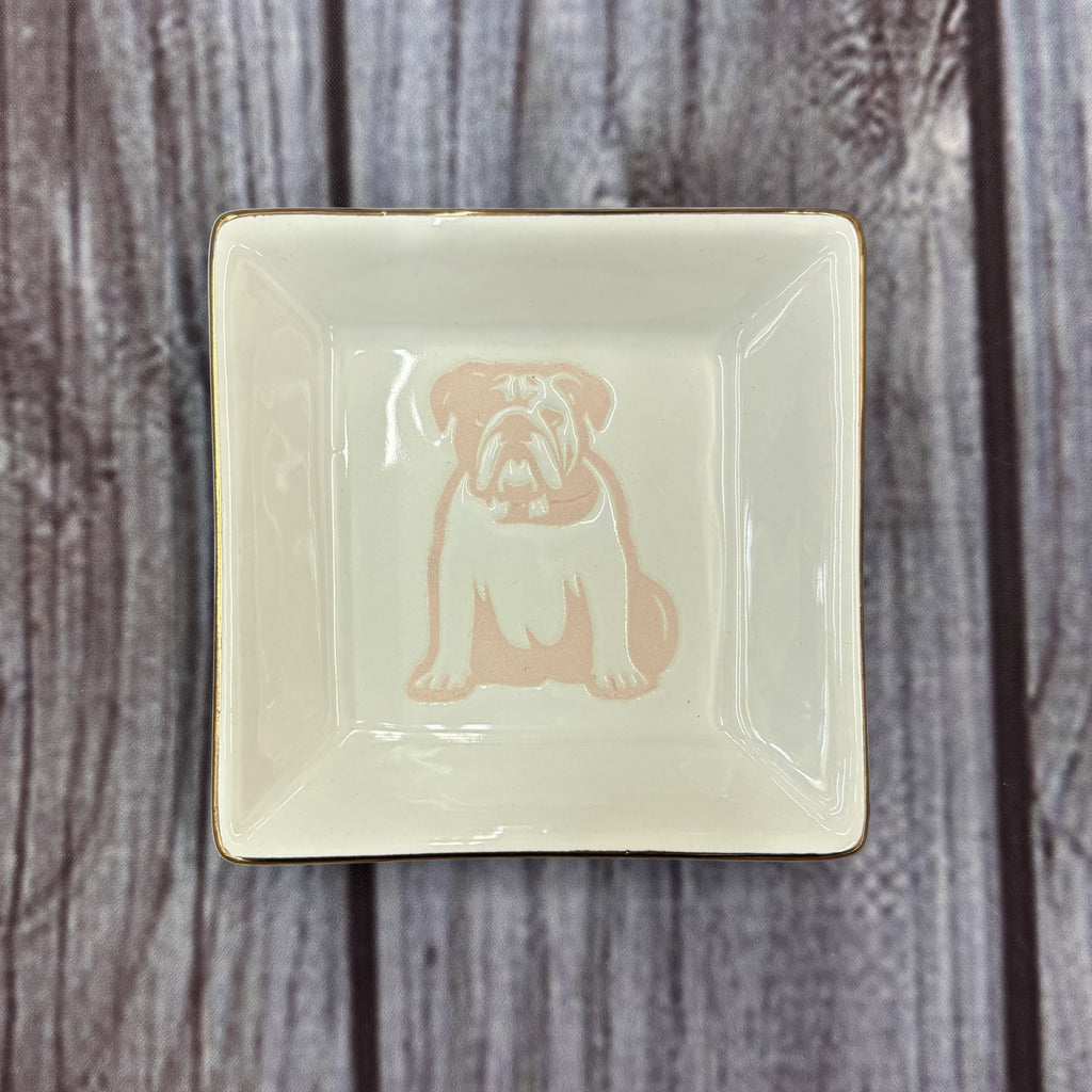Royal Standard Trinket Tray Pink Bulldog