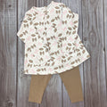 Ishtex Textile Products Infant 2 Piece Girls Football Brown Leggins Set