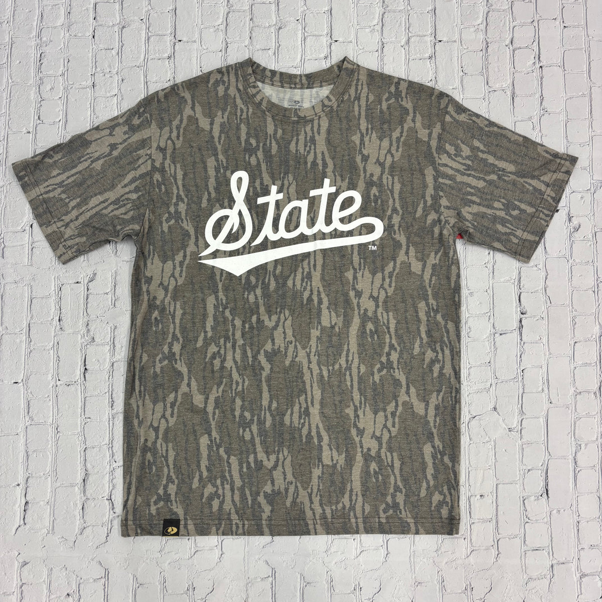 Mossy Oak T-Shirt Short Sleeve Bottomland Script State