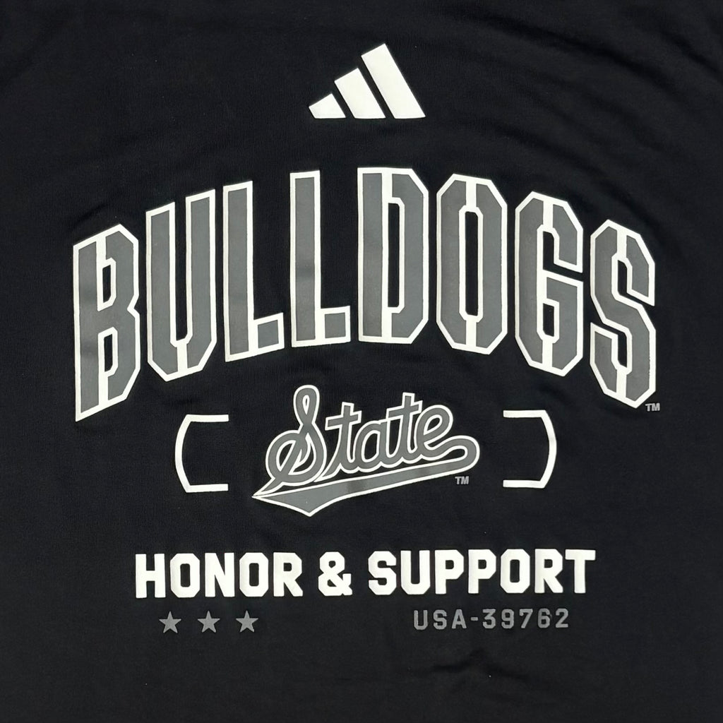 Adidas T-Shirt Short Sleeve Pregame Bulldogs Script State Honor & Support