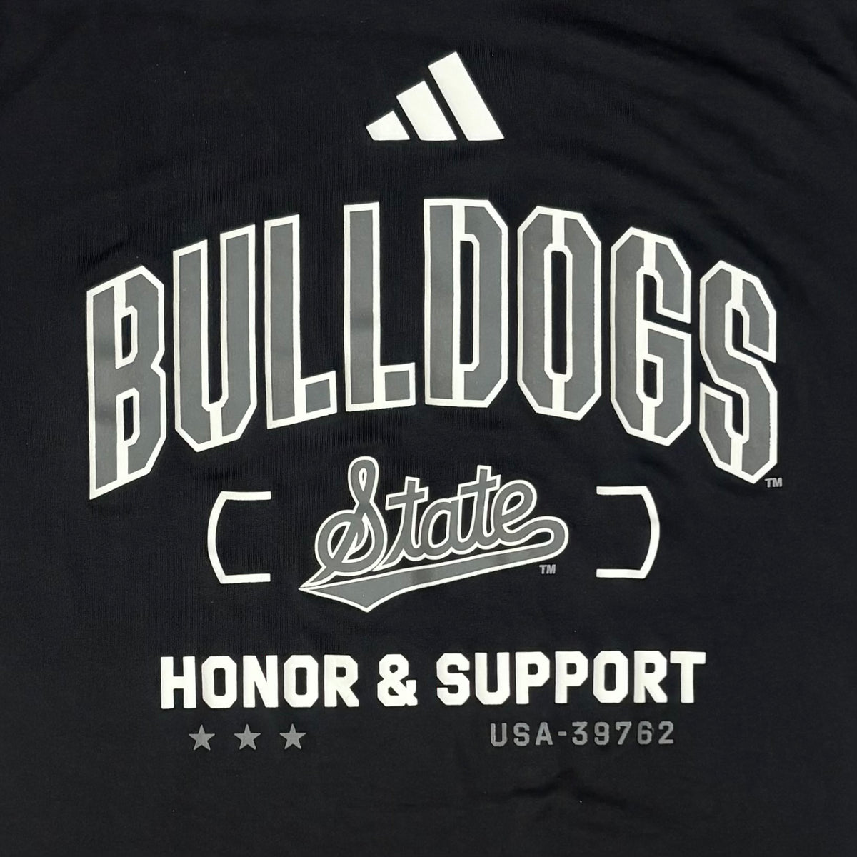 Adidas T-Shirt Short Sleeve Pregame Bulldogs Script State Honor & Support