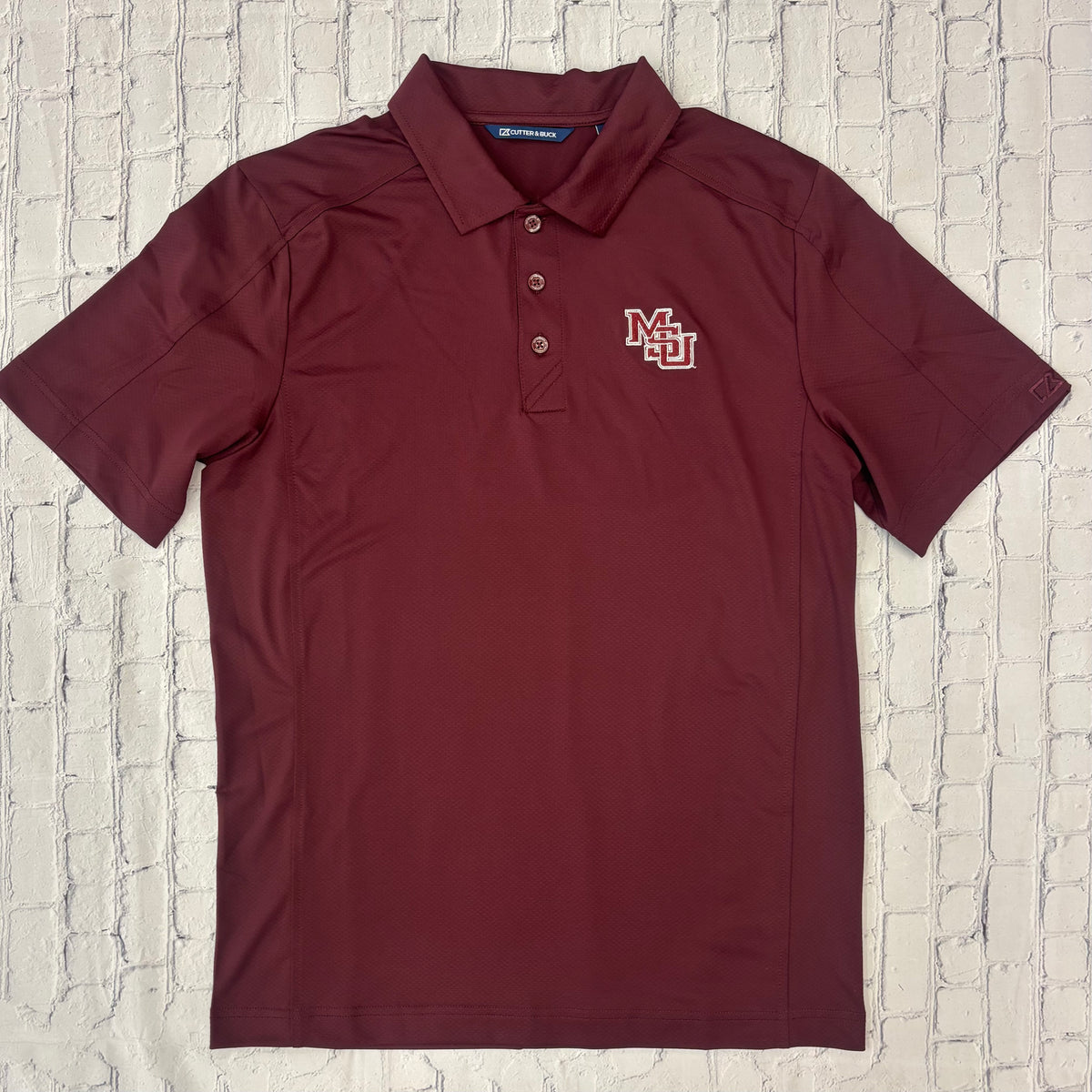 Cutter & Buck Polo Men's Prospect MSU Interlock White Outline