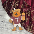 Christmas Ornament Wooden Bully Mascot MSU Wordmark