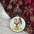Christmas Ornament Puff Real Sitting Bulldog With Flag MSU Go Dawgs