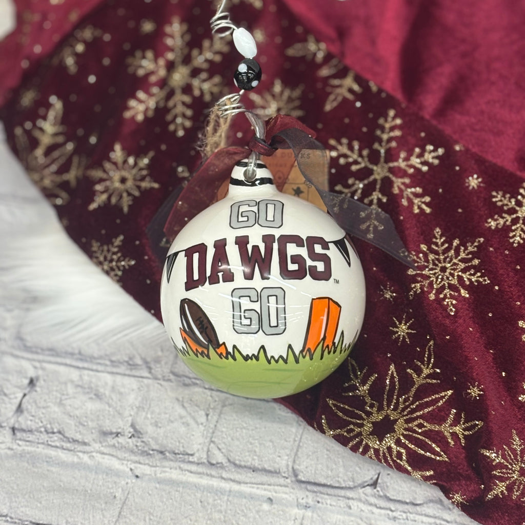 Christmas Ornament Round Go Dawgs Go Hail State Cooler M-State