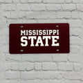 Auto License Plate Mississippi State Maroon Background