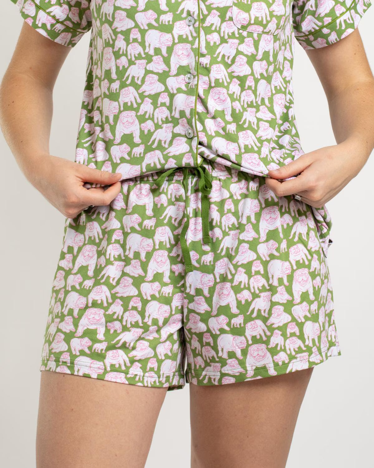 Royal Standard Pajama Shorts Chelsea Pink Bulldogs