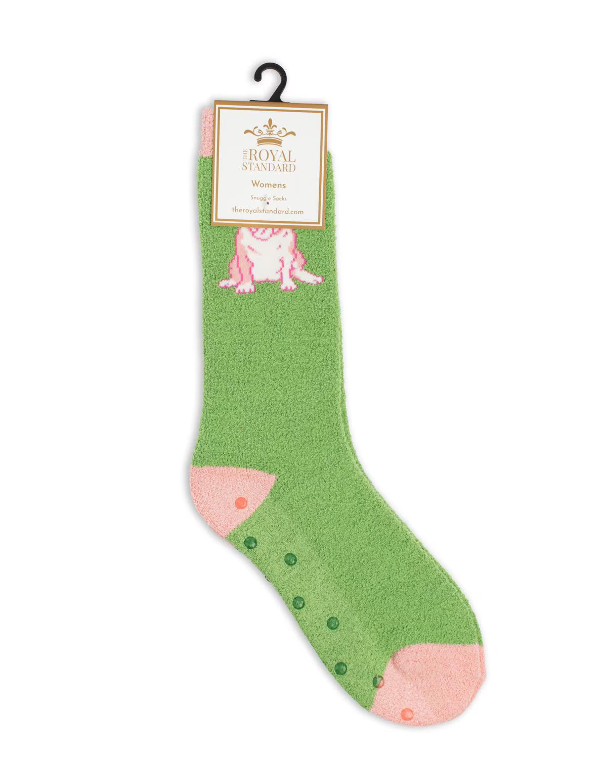 Royal Standard Sock Women's Snuggle Pink Sitting Bulldog