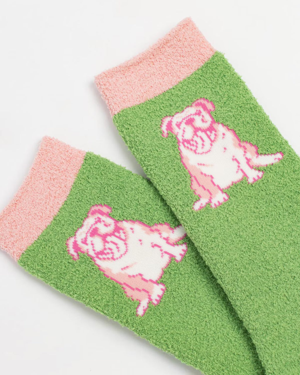 Royal Standard Sock Women's Snuggle Pink Sitting Bulldog