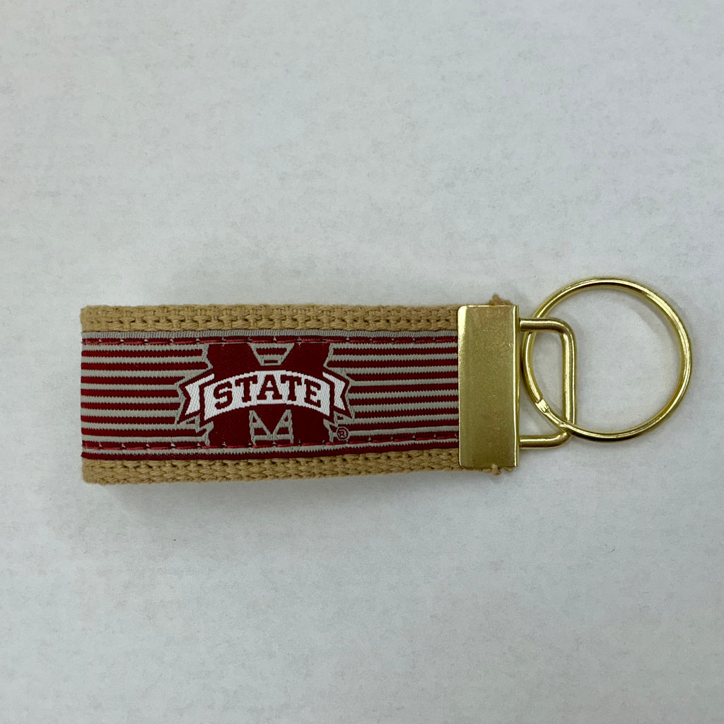 Divisions Of Zeppelin Products, Inc. Key Chain Ribbon Pinstripe Script State M-State