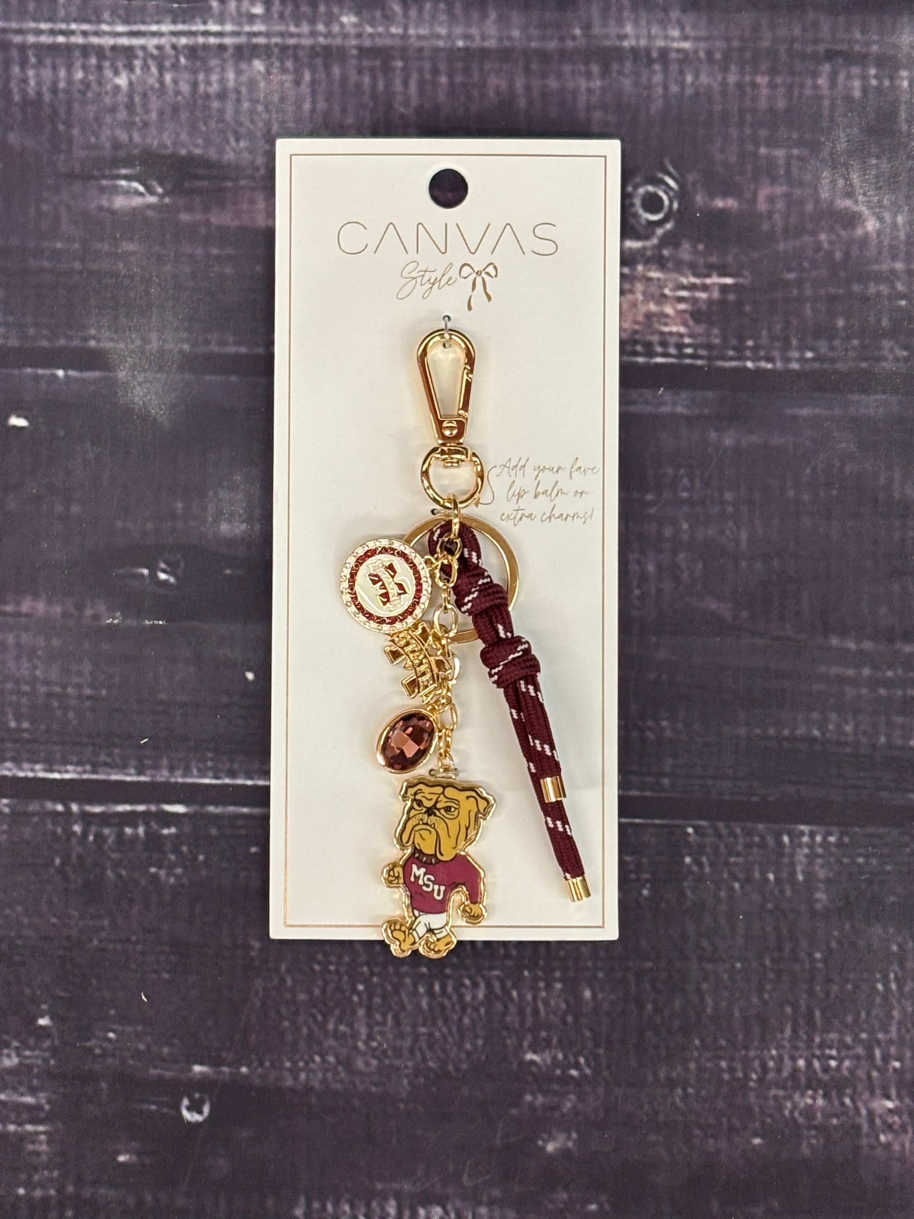 Canvas Jewelry Charm Keychain Walking Bully M-State