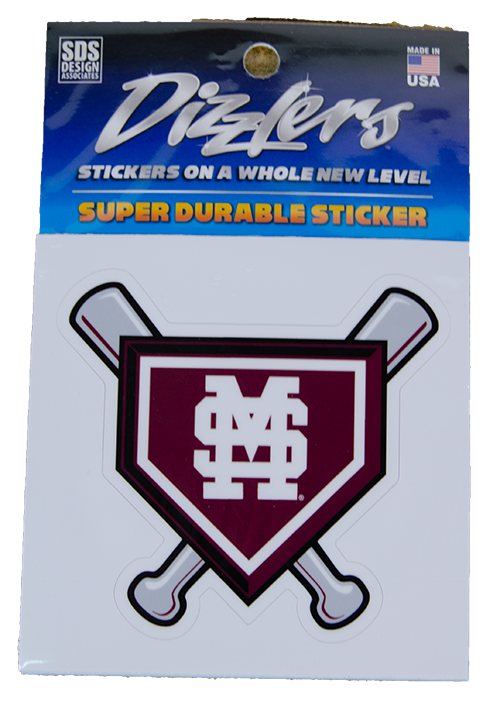 Sds Design Associates Auto Decal 2" Baseball Crossed Bats M-Over-S Dizzler