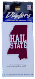 Sds Design Associates Auto Decal 2" Shape Of MS Hail State Dizzler