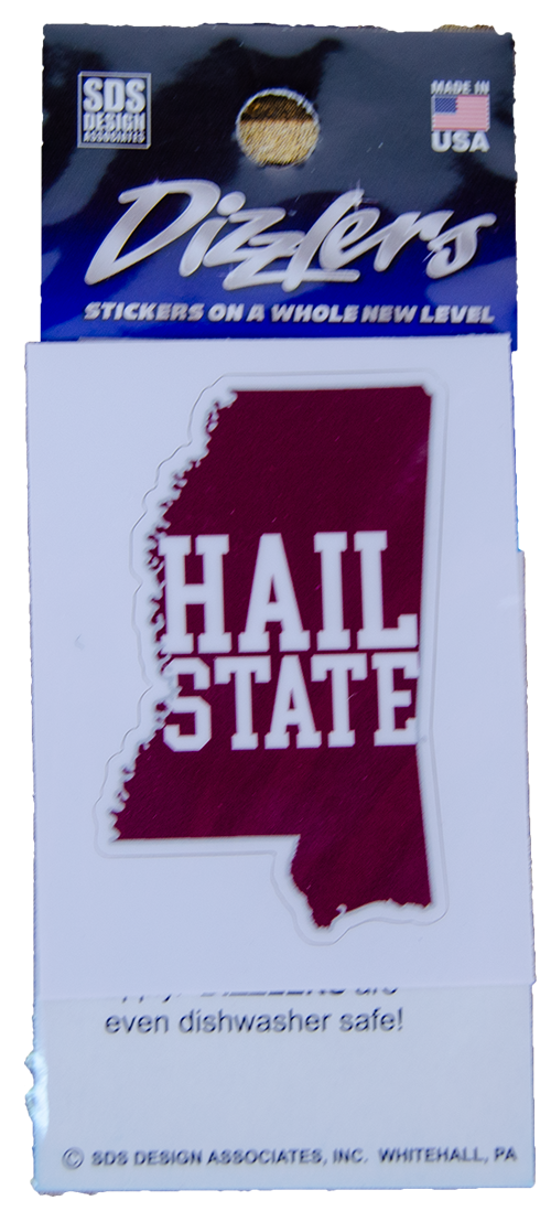 Sds Design Associates Auto Decal 2" Shape Of MS Hail State Dizzler