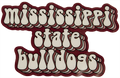 Sds Design Associates Auto Decal 3.5" Mississippi State Bulldogs Bbl Txt Stkd Vinylon