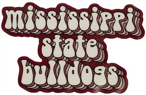 Sds Design Associates Auto Decal 3.5" Mississippi State Bulldogs Bbl Txt Stkd Vinylon