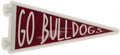 Sds Design Associates Auto Decal 3.5" Pennant Go Bulldogs Vinylon