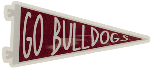 Sds Design Associates Auto Decal 3.5" Pennant Go Bulldogs Vinylon