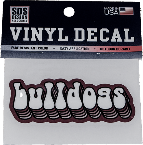Sds Design Associates Auto Decal 3" Bulldogs Bubble Text Vinylon