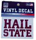 Sds Design Associates Auto Decal 3" Hail Over State Maroon
