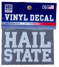Sds Design Associates Auto Decal 3" Hail Over State White Vinylon