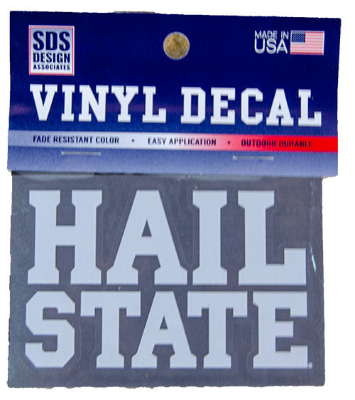 Sds Design Associates Auto Decal 3" Hail Over State White Vinylon