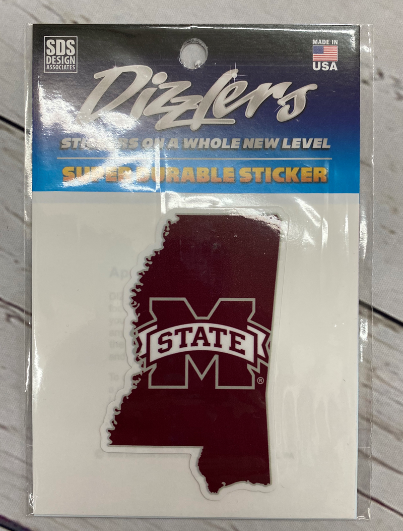 Sds Design Associates Auto Decal 3" State Of MS M-State Durable Dizzler
