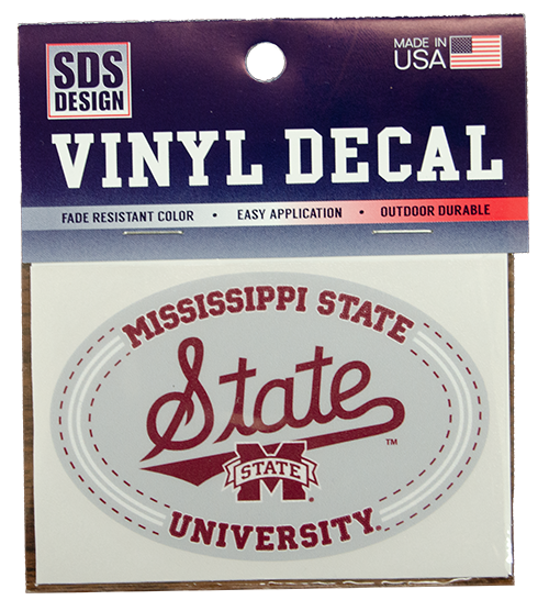 Sds Design Associates Auto Decal Oval Missst Univ State W Tail Script M-State  Vinylon