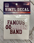 Sds Design Associates Auto Decal Vinylon 3" Fam Maroon Band M-State