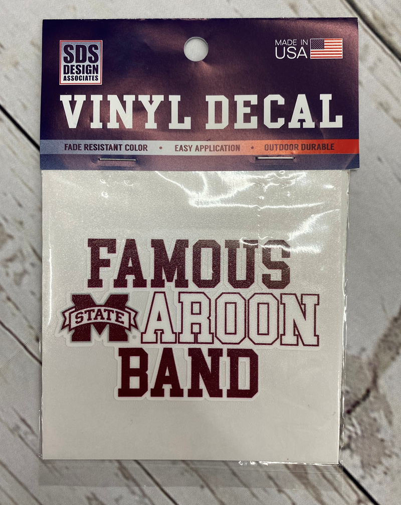 Sds Design Associates Auto Decal Vinylon 3" Fam Maroon Band M-State