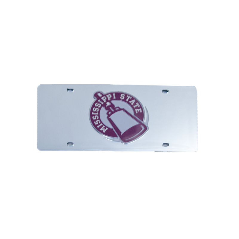 Auto License Plate Mirror Cowbell Circle M-State