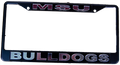 Auto License Plate Frame Black MSU Over Bulldogs