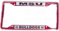 Auto License Plate Frame MSU Over Bulldogs M-State