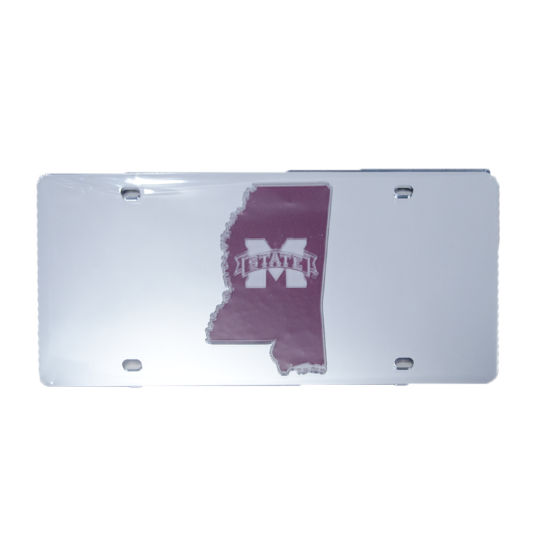Auto License Plate Mirror Mississippi Shape M-State