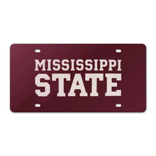 Auto License Plate Mississippi State Maroon Background