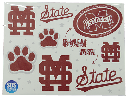 Sds Design Associates Auto Magnet School Spirit Pk M-Over-S State W Tail Paw Oval M-State