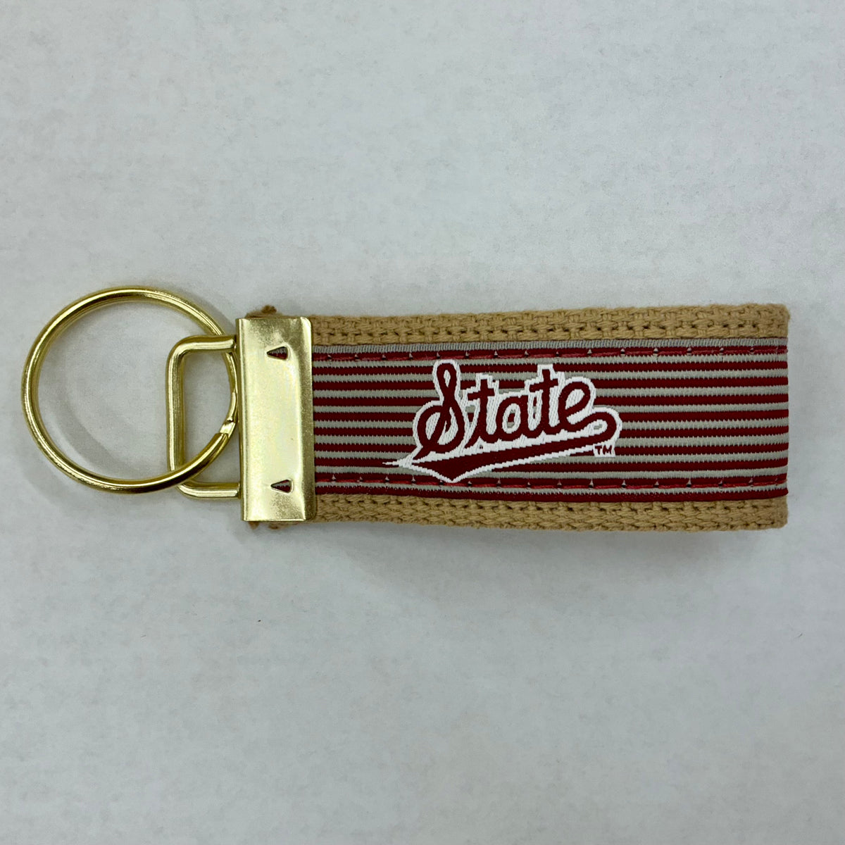 Divisions Of Zeppelin Products, Inc. Key Chain Ribbon Pinstripe Script State M-State