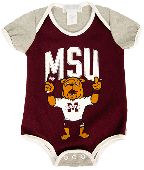 Baby 1PC DIAPER SHIRT 2TONE MSU CheerING BULLY