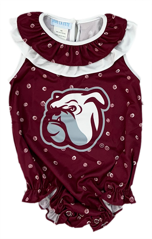 Infant Bulldog Ruffled Collar Onesie