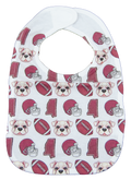 Home Malone Baby Bib Football Bulldog Pup Helmet MS Shape Maroon