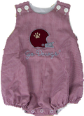 Baby Bubble BOY Gingham Helmet Applique PAW GO DAWGS Emblem