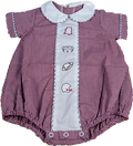 Baby Bubble BOY Gingham W COLLAR W White PANEL Bulldog Miss Football Emblem