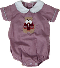 Baby Bubble BOY W COLLAR Gingham STNG Bulldog Applique