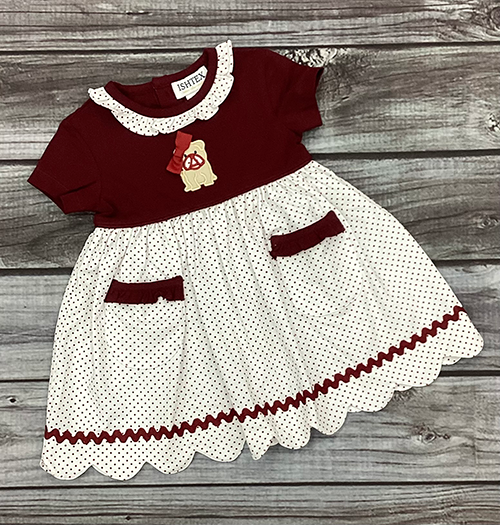 Baby Dress Short Sleeve Bulldog Applique infan