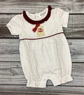 Baby Girl Short Sleeve Bubble Bulldog Applique