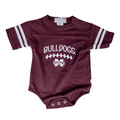 Baby ONESIE YOKD Diaper SHIRT  Bulldogs Football LACE M-State STRP Silver