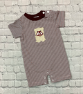Baby Boy Romper Striped Bulldog Applique