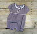 Baby Romper Girls  Striped Bulldog Applique