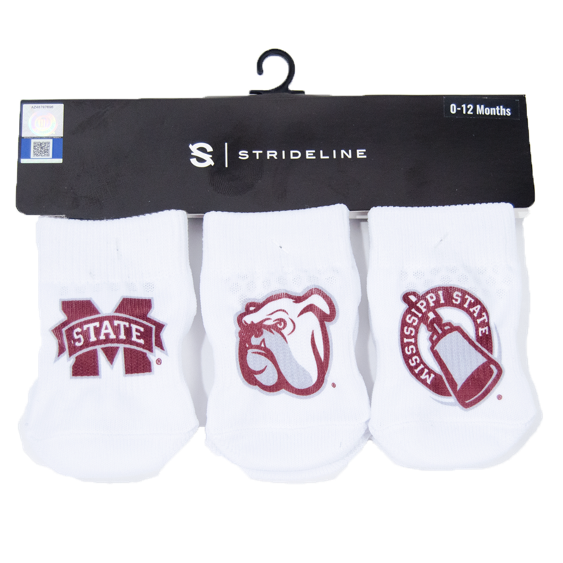 Strideline, L Baby Sock 3Pk M-State Bde Circle Cowbell